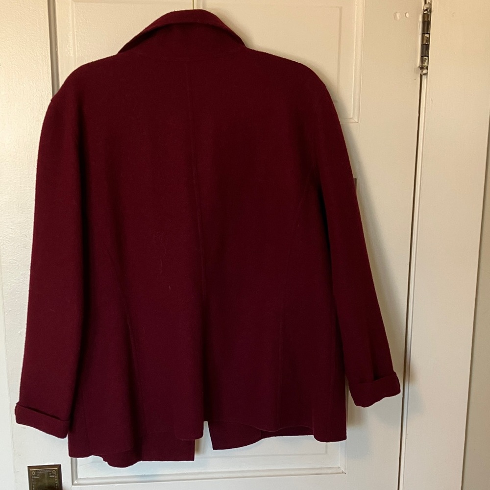 Lafayette 148 New York Women's Deep Red wool Blazer L - Picture 5 of 6